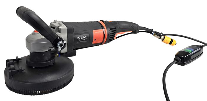 SHZICMY Natpolijstmachine, 800 W, 100 mm, natte polijstmachine met variabele snelheid en graniet-diamantpolijstkussen, natsteenslijper, steenpolijstmachine voor graniet, marmer, beton